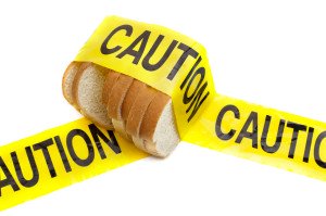 Caution eating gluten