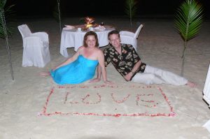 Vow renewal dinner on the beach