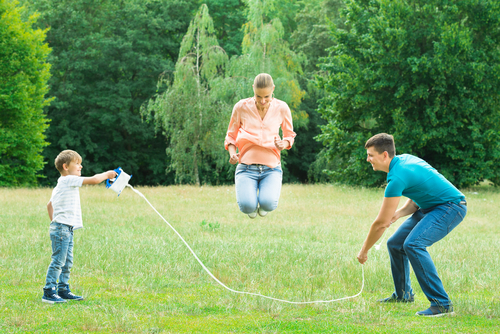 Exercise at Home Family Jump Rope