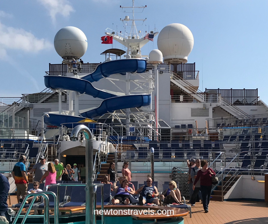 First time cruise on Carnival Victory's waterslide