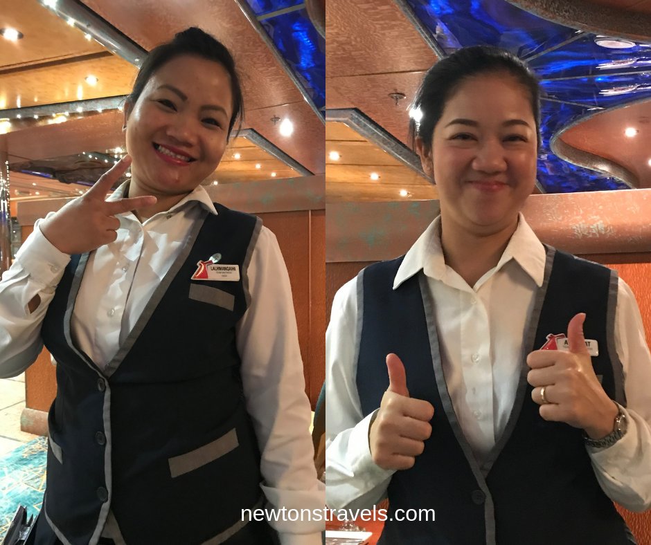 Our dinner servers on the Carnival Victory