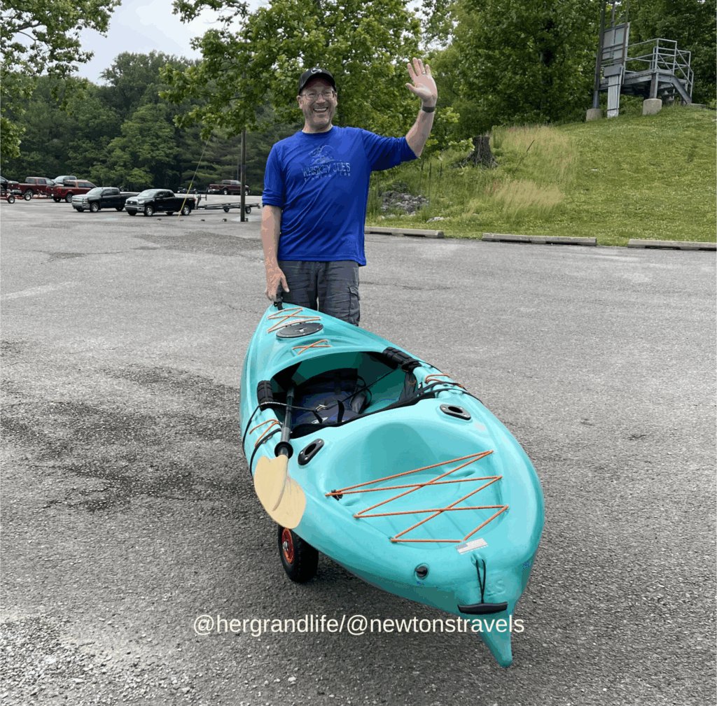Kevin with his kayak.